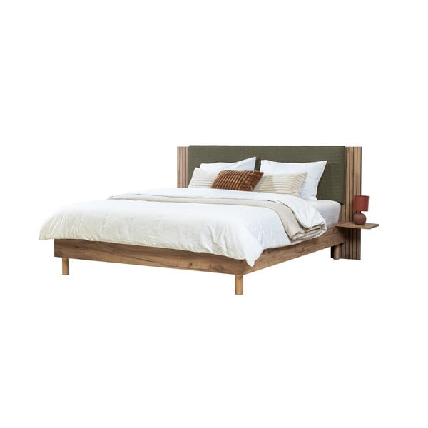 Zelena zakonska postelja z letvenim dnom 160x200 cm Lior – Bobochic Paris