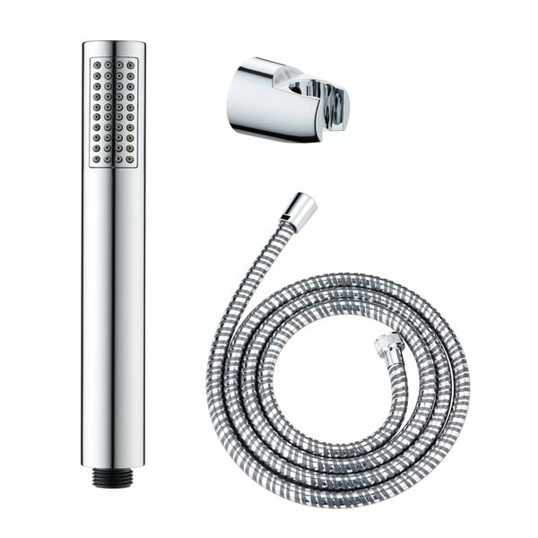 Tuš glava s cevjo v sijajno srebrni barvi Basic Line – Wenko