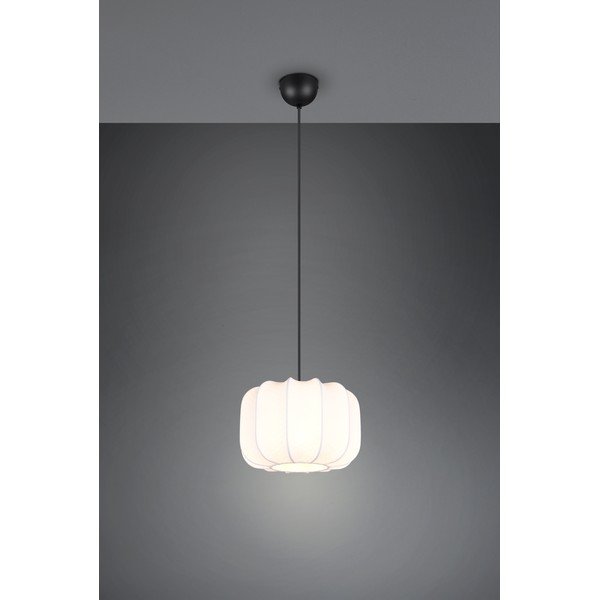 Bela kovinska viseča svetilka s tekstilnim senčilom ø 25 cm Madleine – Reality-image-2