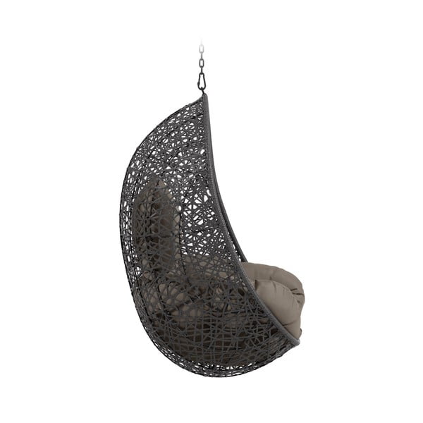 Temno siv viseči vrtni fotelj iz umetnega ratana Florina – Kave Home-image-2