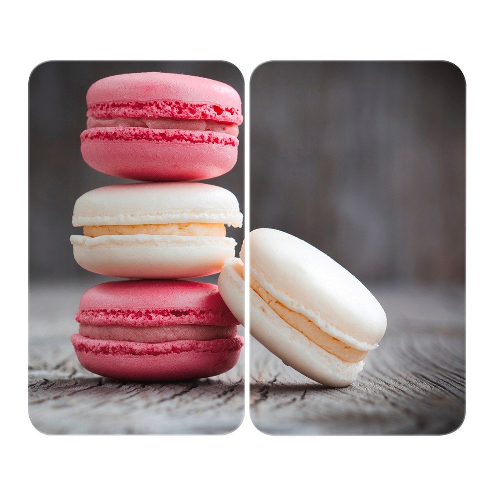 Garnitura 2 steklenih pokrovov za kuhalno ploščo Wenko Macarons, 52 x 30 cm