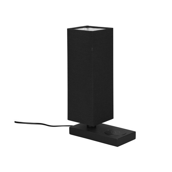 Mat črna namizna svetilka z brezžičnim polnilnikom (višina 35 cm) Haley - Reality-image-2