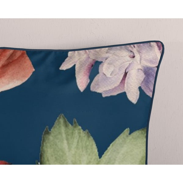 Temno modra podaljšana posteljnina za zakonsko posteljo iz bombažnega satena 200x220 cm Fiori – Descanso-image-3