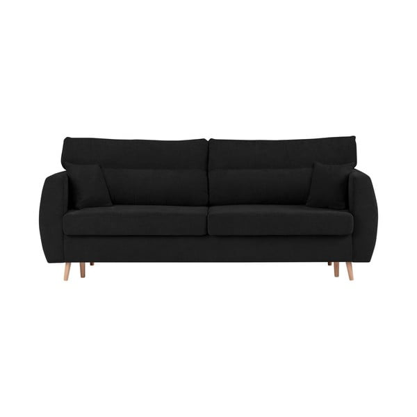 Črn trisedežni raztegljiv kavč s prostorom za shranjevanje Cosmopolitan Design Sydney, 231 x 98 x 95 cm