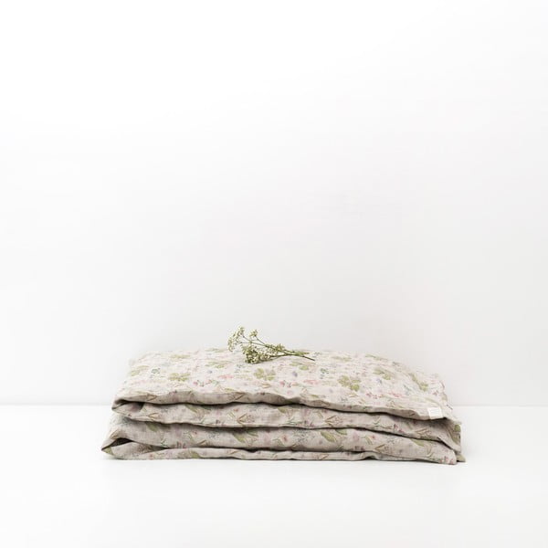 Bež otroška lanena posteljnina Linen Tales Botany, 140 x 200 cm-image-3