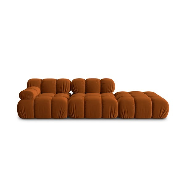 Oranžna žametna sedežna garnitura 282 cm Bellis – Micadoni Home