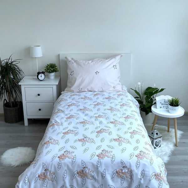 Svetlo rumena enojna bombažna otroška posteljnina s svetlečim učinkom 140x200 cm Lion King "Best friends" – Jerry Fabrics-image-2