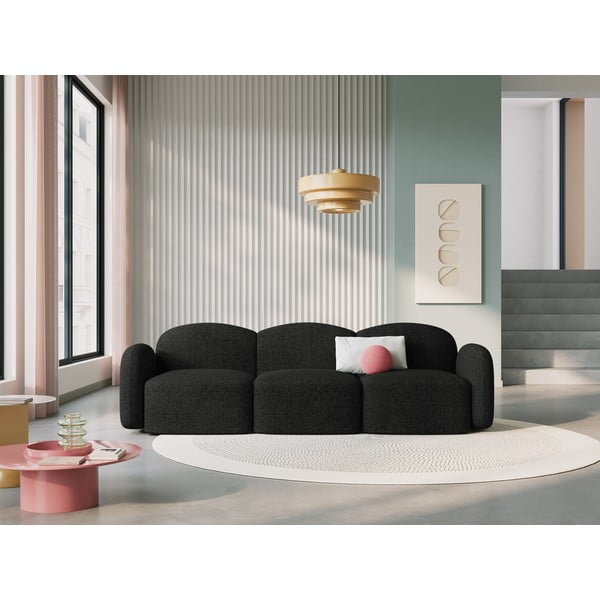 Črna sedežna garnitura 272 cm Blair – Micadoni Home-image-1