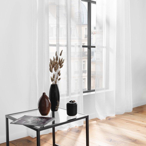 Bela prosojna zavesa iz tančice 140x240 cm Lissea – douceur d'intérieur-image-2