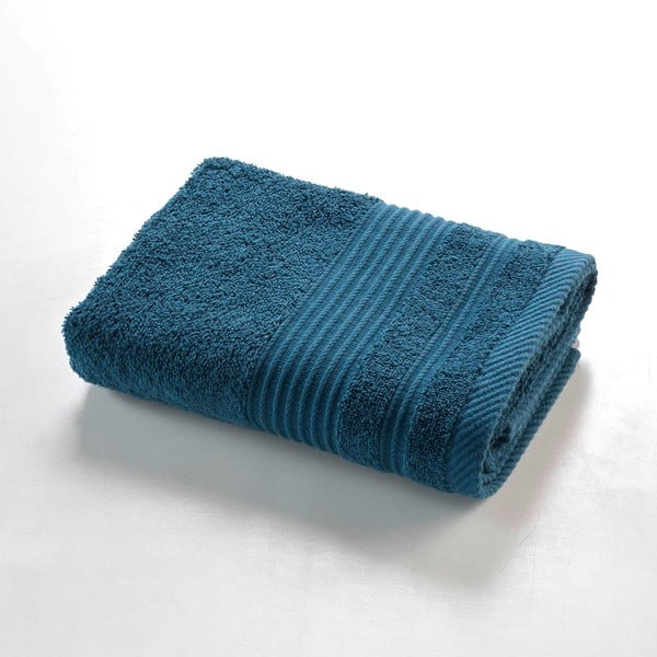 Temno modra bombažna brisača iz frotirja 50x90 cm Tendresse – douceur d'intérieur
