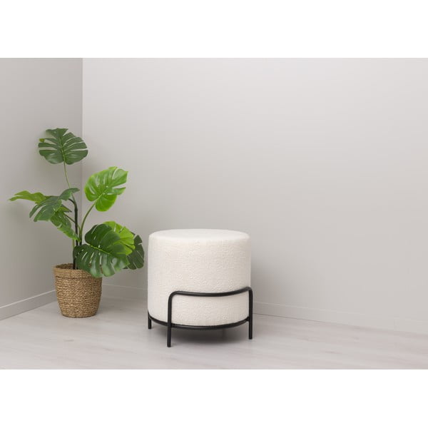 Bel tabure iz tkanine bouclé Carl – Tenzo-image-1