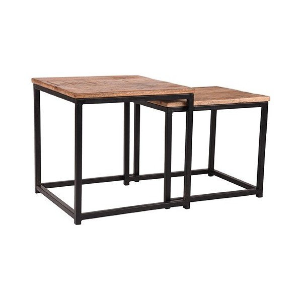 Komplet 2 stranskih mizic iz mangovega lesa LABEL51 Twain, širina 45 cm in 39 cm-image-2