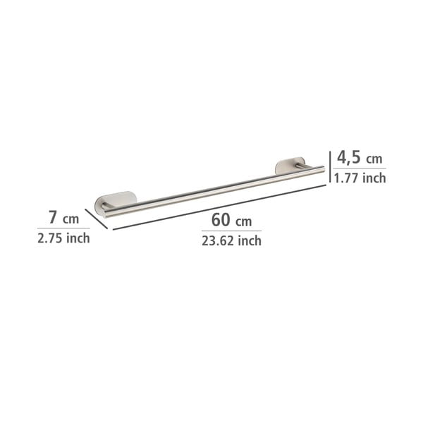 Držalo za brisače iz nerjavečega jekla v mat srebrni barvi z namestitvijo brez vrtanja Orea Uno – Wenko-image-4