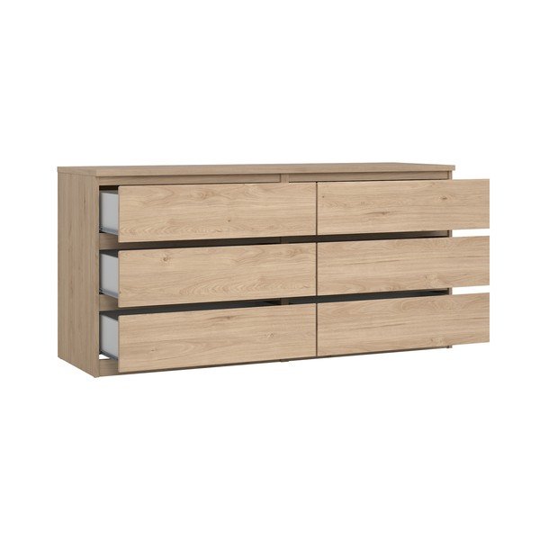 Komoda v hrastovem dekorju v naravni barvi 154x76x50 cm Naia – Tvilum-image-2