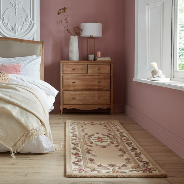 Bež volnena preproga FlairRug Aubusson, 67 x 210 cm-image-1