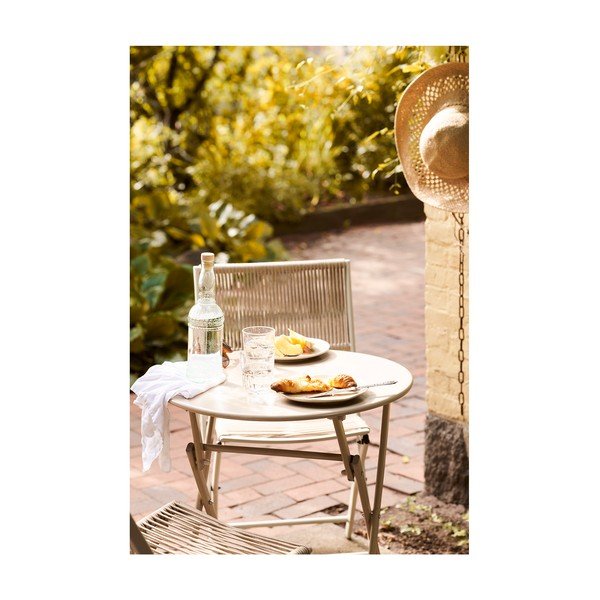 Bež kovinska vrtna jedilna garnitura za 2 osebi Arcas – House Nordic-image-4