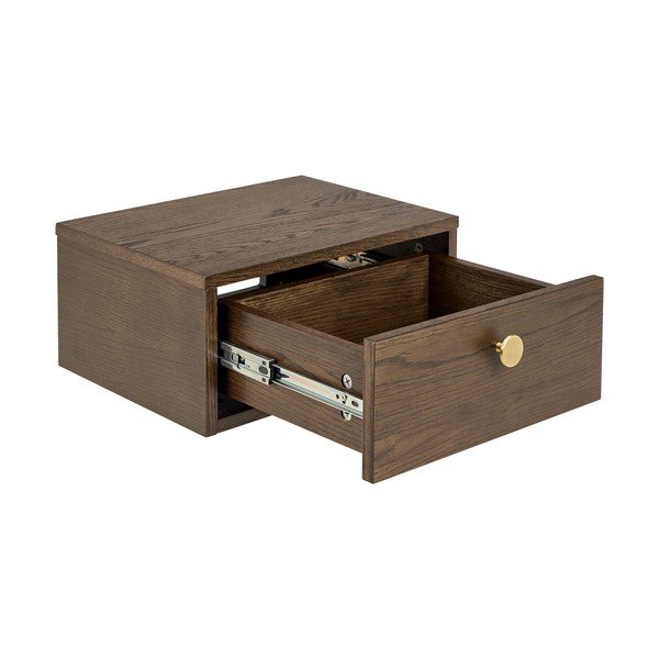 Nočna omarica v hrastovem dekorju v temni naravni barvi Monfort – Actona-image-3