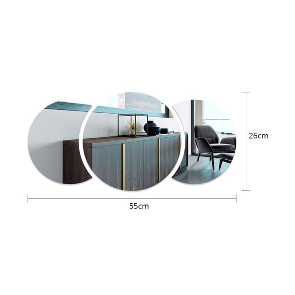 Stenska nalepka 26x26 cm Half-moon Mirror - Ambiance-image-2