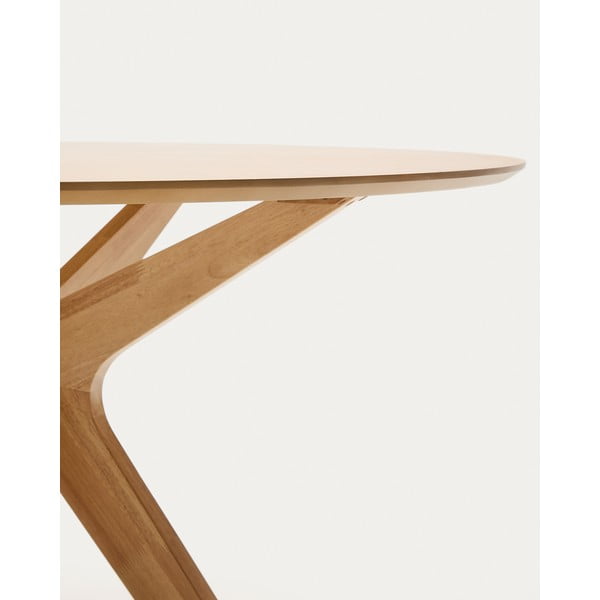 Okrogla jedilna miza z mizno ploščo v hrastovem dekorju ø 120 cm Naanim – Kave Home-image-4