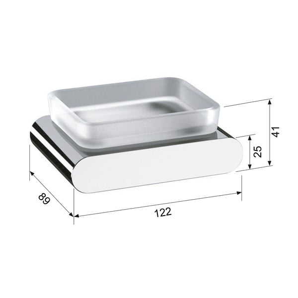 Bel steklen stenski podstavek za milo Flori – Sapho-image-1