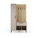 Kremno bel/naraven set za hodnik v hrastovem dekorju 108x195x35 cm Heidy – Marckeric