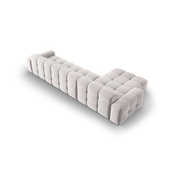 Svetlo siva žametna kotna zofa (levi kot) Kendal - Micadoni Home-image-4