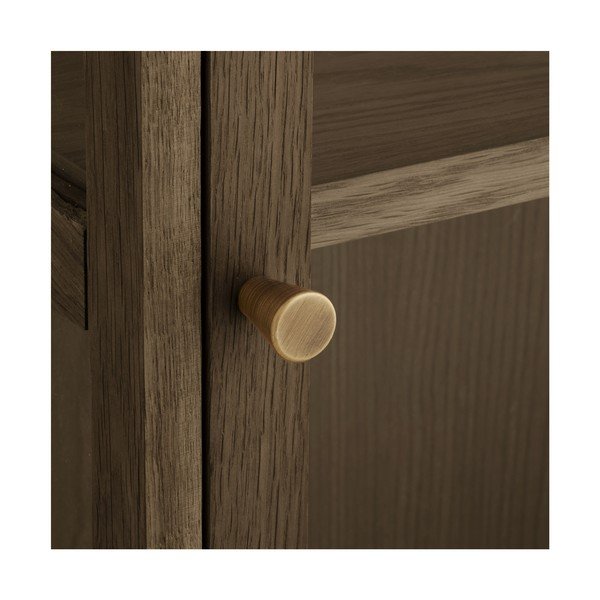 Temno rjava stenska vitrina v hrastovem dekorju 40x60x20 cm Zamora – House Nordic-image-4