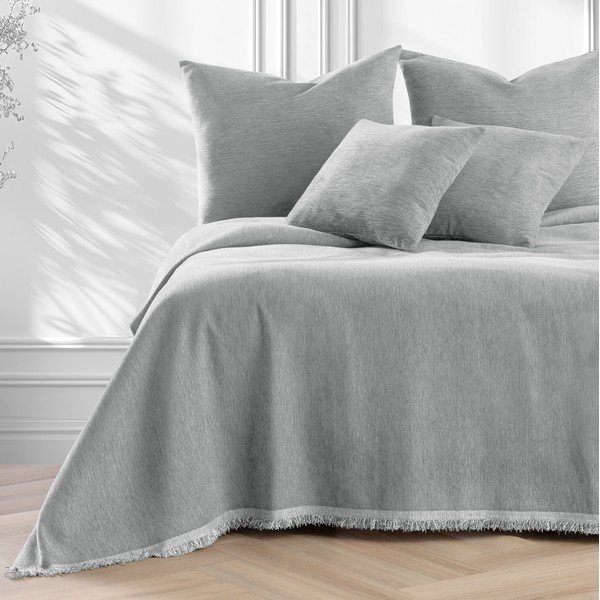 Svetlo sivo pregrinjalo iz šenilje 220x240 cm Talo – Filumi-image-2