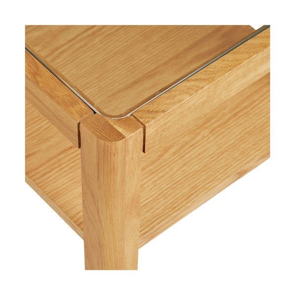 Stranska mizica s stekleno mizno ploščo 40x40 cm Lourmarin – House Nordic-image-4