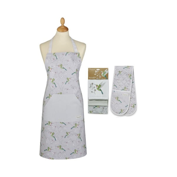 Kuhinjske krpe, predpasnik in kuhinjska rokavica v kompletu 5 ks Hummingbirds – Cooksmart ®
