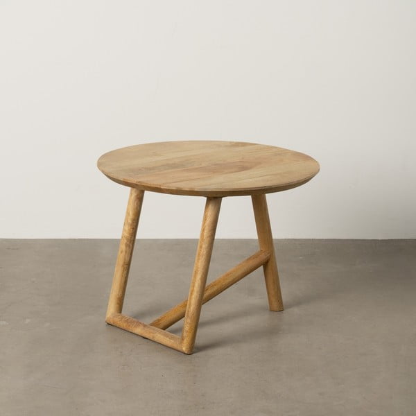 Okrogla klubska mizica iz masivnega manga v naravni barvi ø 60 cm Mao – Ixia-image-1