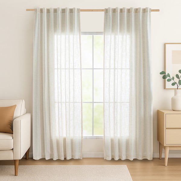 Slonokoščena zavesa 140x270 cm Velari – Restilo-image-1