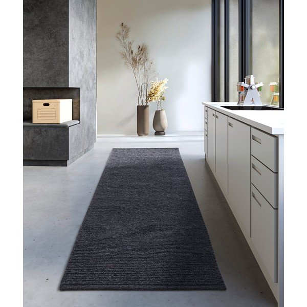 Temno siv ročno tkan volnen tekač 80x200 cm Francois – Villeroy&Boch-image-1