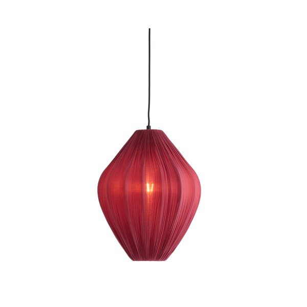 Bordo rdeča viseča svetilka s tekstilnim senčilom ø 12 cm Verita – Light & Living-image-2