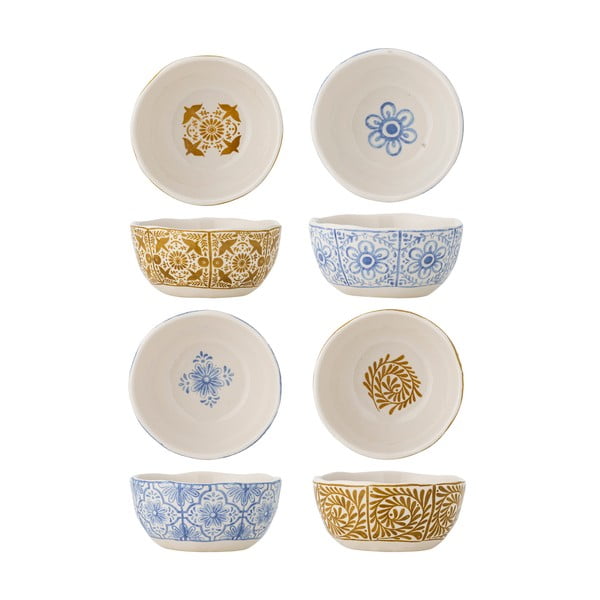 Modro-oranžne skledice v kompletu 4 ks iz kamenine 200 ml Milton – Bloomingville-image-2