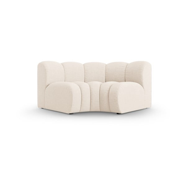 Kremno bel modul za sedežno garnituro iz šenilje (s kotom po izbiri) Lupine – Micadoni 