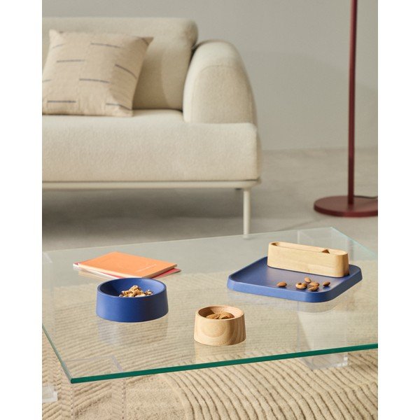 Temno modre/v naravni barvi lesene skledice v kompletu 4 ks za serviranje Bletz – Kave Home-image-1