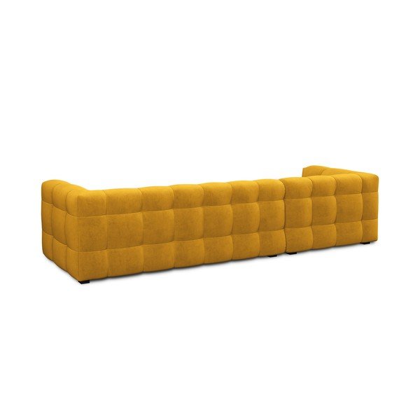 Rumena žametna kotna sedežna garnitura Windsor & Co Sofas Vesta, levi kot-image-4