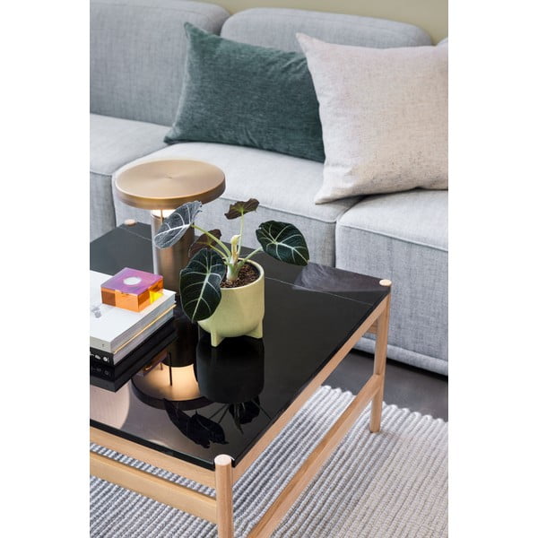 Marmorna mizica v črni in naravni barvi 80x80 cm Raw – Hübsch-image-4