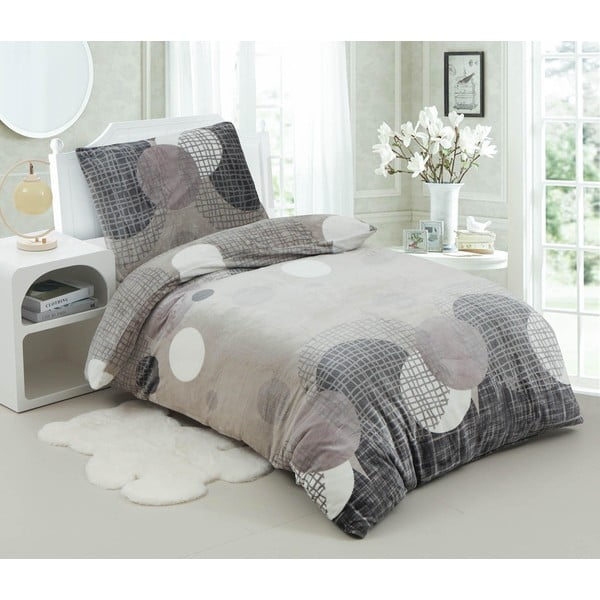 Siva enojna posteljnina iz mikropliša 140x200 cm Pompas – My House