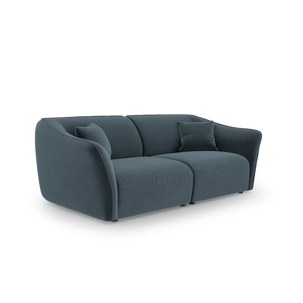 Modra žametna sedežna garnitura 206 cm Tokyo – Cosmopolitan Design-image-2