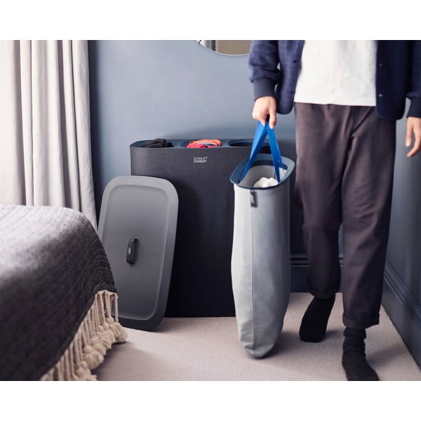 Antracitno siv tekstilni koš za perilo 3x30 l Tota Trio – Joseph Joseph-image-1