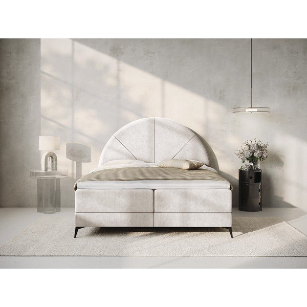 Bež boxspring postelja s prostorom za shranjevanje 180x200 cm Sunset - Cosmopolitan Design-image-1