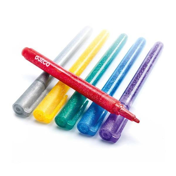 Komplet 6 markerjev Djeco Glitter