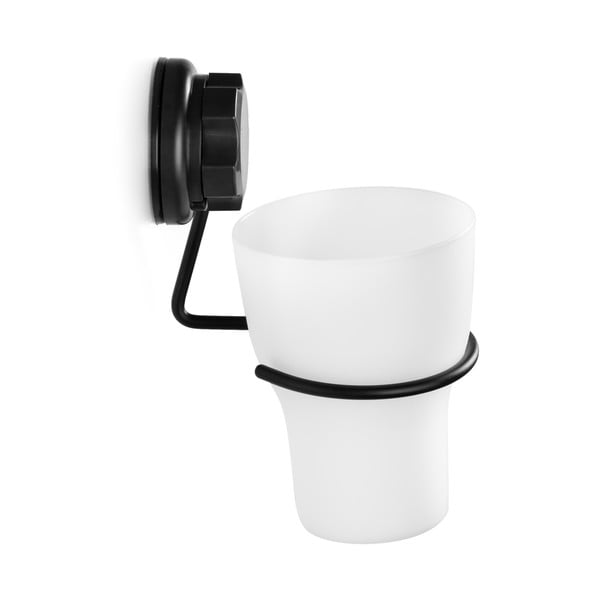 Črn kovinski lonček za zobne ščetke z namestitvijo brez vrtanja Bestlock Black – Compactor-image-1