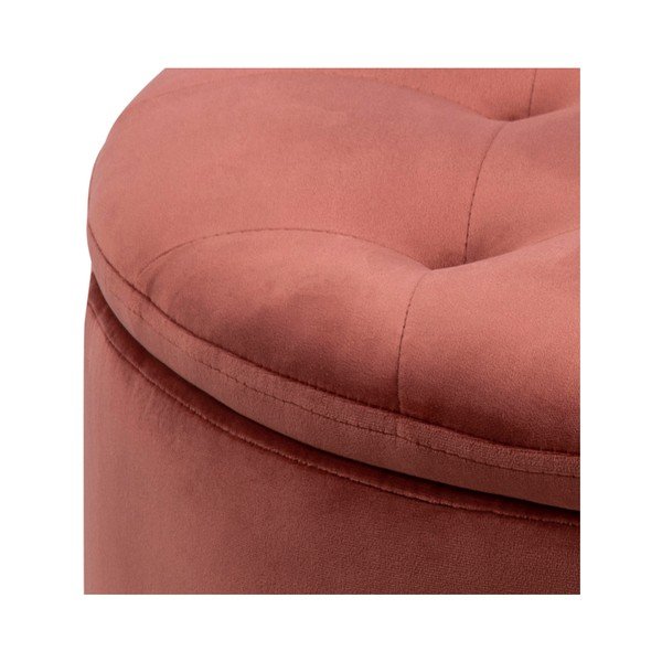 Koralno rožnat žameten puf Actona Retina, ⌀ 60 cm-image-3