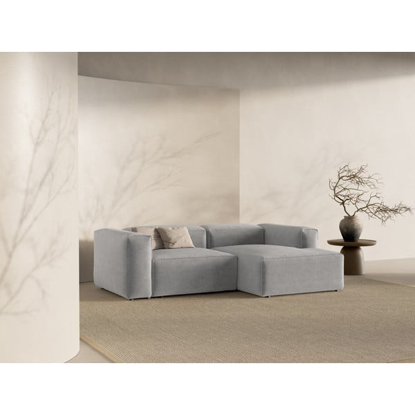 Svetlo siva kotna sedežna garnitura (desni kot/z ležalnikom) Bergamo – Cosmopolitan Design-image-1