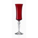 Komplet 6 rdečih kozarcev za šampanjec Crystalex Extravagance, 190 ml