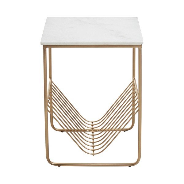 Stranska mizica z marmorno mizno ploščo 40x40 cm Mandoli – Premier Housewares-image-3