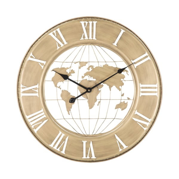 Mauro Ferretti Svetovna stenska ura v zlati barvi, ø 63 cm